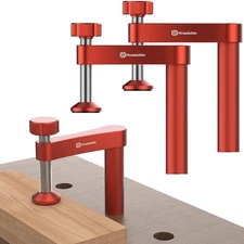 2 Pack Bench Dog Clamp 3/4 inch Dog Holes Workbench Clip for Woodworking Adju