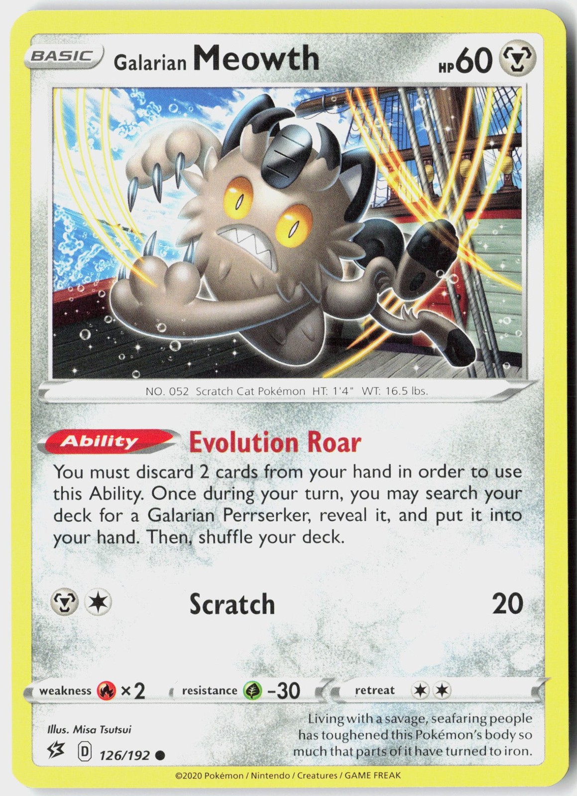 Pokemon - Galarian Meowth SWSH02: Rebel Clash [SWSH02 - 126/192] NM Common