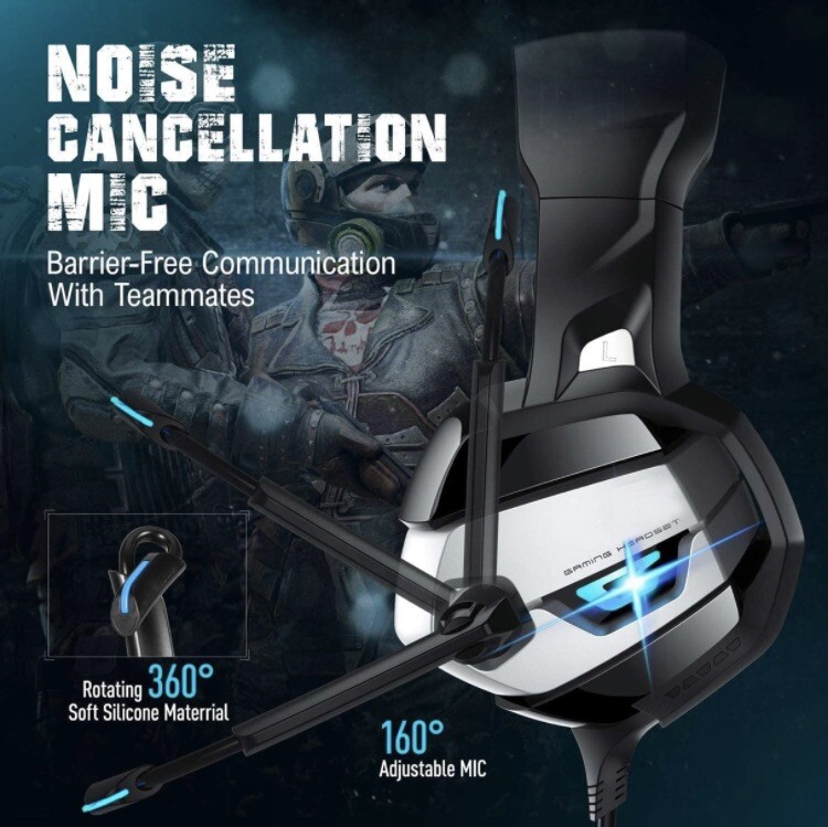 Gaming Headset With MIC Stereo Surround & Noise Cancelling For PS4 Xbox Mac/PC-image
