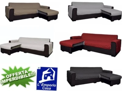 L'EMPORIO CASA COPRIDIVANO CON PENISOLA DX E SX ANGOLARE TRAPUNTATO SALVADIVANO VARIE MISURE