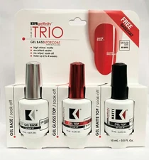 KUPA Gelfinity TRIO Pack Soak Off UV LED 0.5 oz Top Coat Base Coat Matte Gel Top