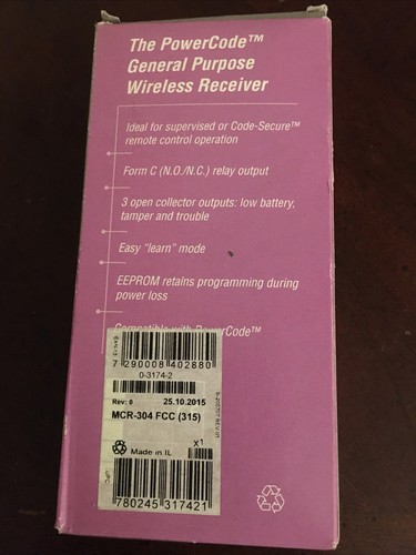Visonic MCR-304 Ricevitore codice di alimentazione wireless 315 MHZ - Foto 2 di 3