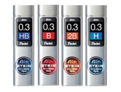 Pentel AIN Stein Druckbleistift Minen - 0,3 mm - 2B/B/HB/H