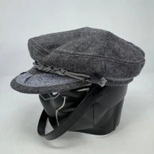 Vintage Aegean Greek Fisherman's Cap Wool Blend Gray Lace Trim Hat VTG