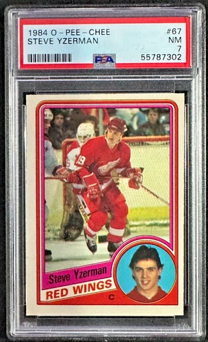 Steve Yzerman RC 1984-85 O-Pee-Chee #67 OPC Rookie NHL HOF Détroit PSA 7 NM