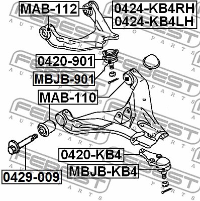 0424-KB4LH FEBEST Track Control Arm for ,MITSUBISHI