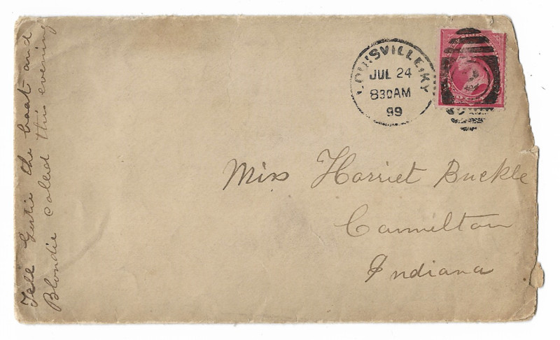 1899 2c  Louisville,KY cover  fancy cancel