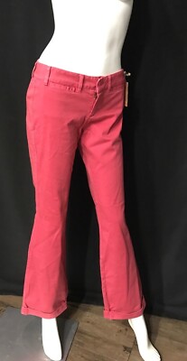 American Rag Women's Flared Leg Pants 5 Coral Flare BARBIE CORE Cuffed Hem