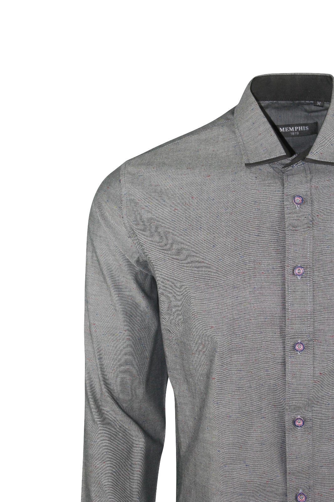 Reduced to Clear Italian Design Flecked Print Mens Smart Grey Shirt
