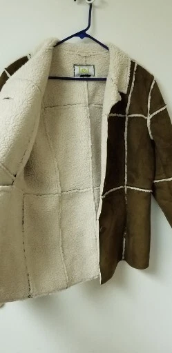 L.E.I. Abrigo Chaqueta Forrado Acolchado Sherpa Marrón Juniors Talla XL Y2K 2000s Foto 3 de 4