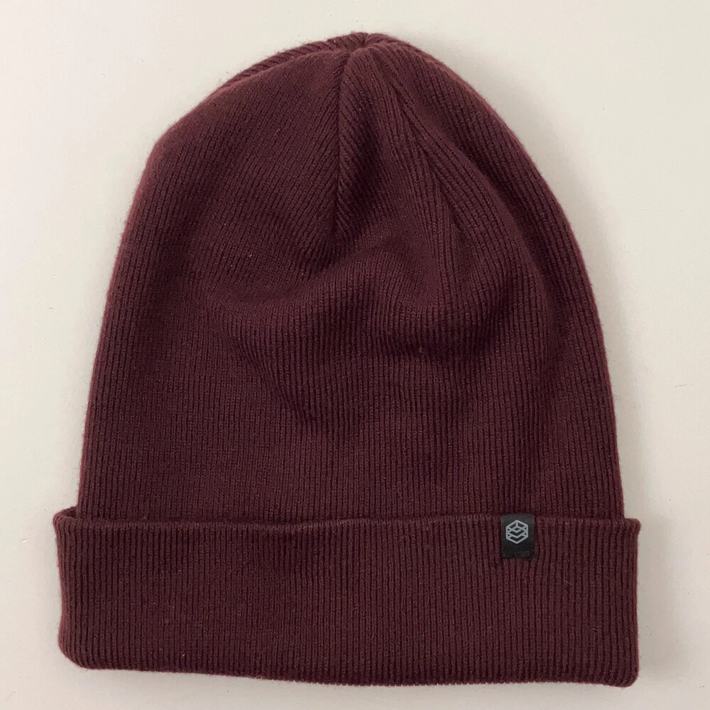 Burgundy Dark Purple Made in Canada Winter Cuff Hat 3d Box logo