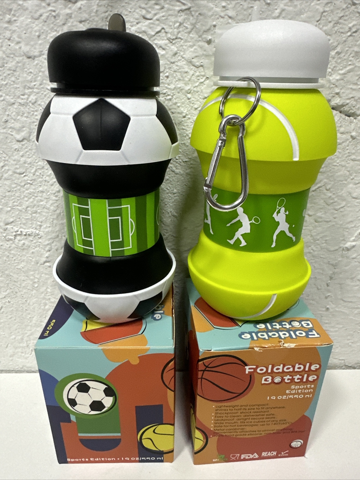 Foldable Water Bottles For Kids ( 2 Packs ) 