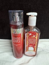 Bath  Body Works WINTER CANDY APPLE Fine Fragrance Body Mist Spray and Soap Lot