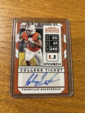 Shaquille Quaterman College Ticket Auto Contenders Draft Picks football 2020 
