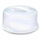 White Plastic Round Cake Clip Handle Box Tub Storage Container Airtight Lid 32cm