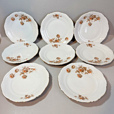 Vintage Mitterteich Bavaria Germany Porcelain Norway Rose Salad Plates Set of 8