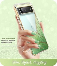 For Google Pixel 6,i-Blason Stylish Protective Case Flexible Back Cover,GreenFly