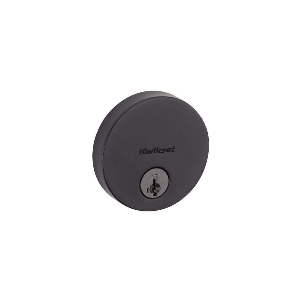 Защелка Kwikset Uptown Smartkey Матово-черная с круглым боковым замком