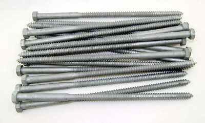 (20) Galvanized Hex Head 1/2 x 12'' Lag Bolts Wood Screws