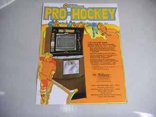 PRO HOCKEY  folded  WILLIAMS ARCADE GAME  FLYER    