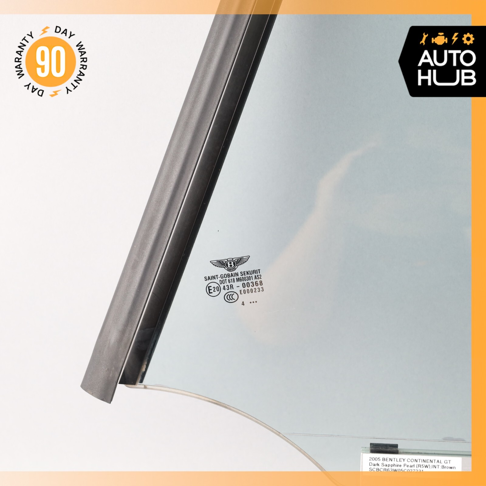 Bentley Continental GT 2003-2010 REAR+LEFT Quarter glass P/N 3W8845297D