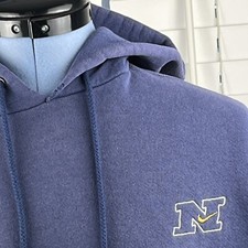 Vintage Nike Pullover Hoodie Men's XL Made in USA Blue w/Gold Embroidered Logo/N
