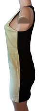 Sanctuary Dress Women Medium Colorblock Sheath Mini PU Leather Zipper Sleeveless