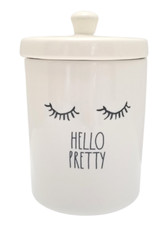 Rae Dunn - 'HELLO PRETTY' Brush Holder, Vanity Catch All, Make Up Holder