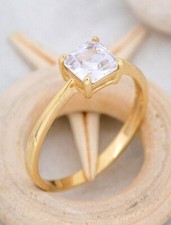 925 Sterling SilverSquare Stone Solitaire Ring, 6x6 mm Stone, Promise Ring Women