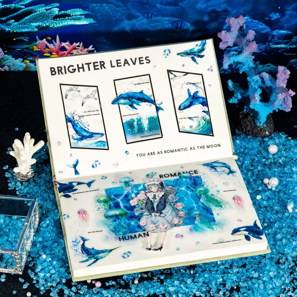 Ocean Biology Theme Pet Tape Stickers Scrapbook Papercraft Journals DIY Collage  - Image 4 of 4