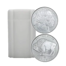 Tube of 20 - Buffalo Indian 1 oz .999 Fine Silver Elemetal Round