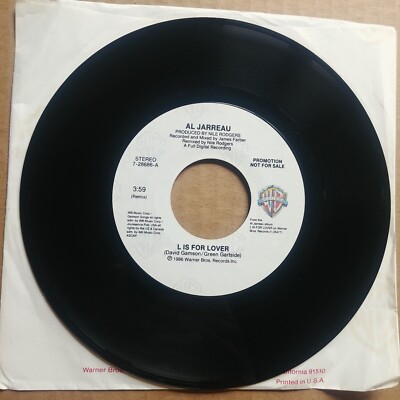 AL JARREAU - L Is For Lover DJ PROMO 45 7'' R&B SOUL Record Vinyl Records