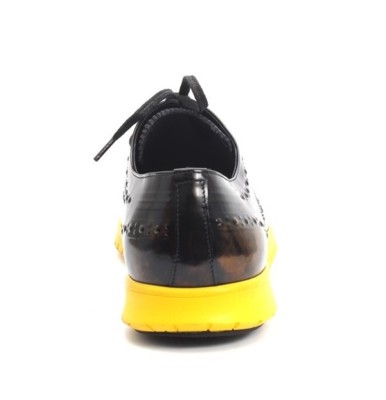 ROBERTO SERPENTINI 23909 Black / Navy / Yellow Leather Lace  display picture 2