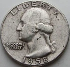 1958 Washington Silver Quarter - Type B Rev. FS-901 - VF
