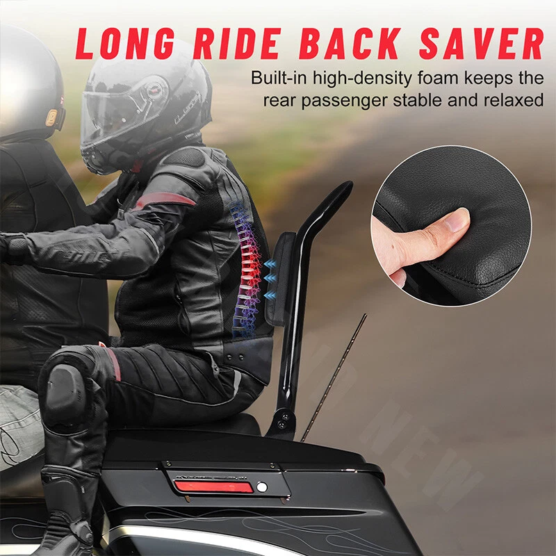 Respaldo trasero de 16" Sissy Bar apto para Harley Road Street Electra Glide 2009-UP Set Foto 3 de 4