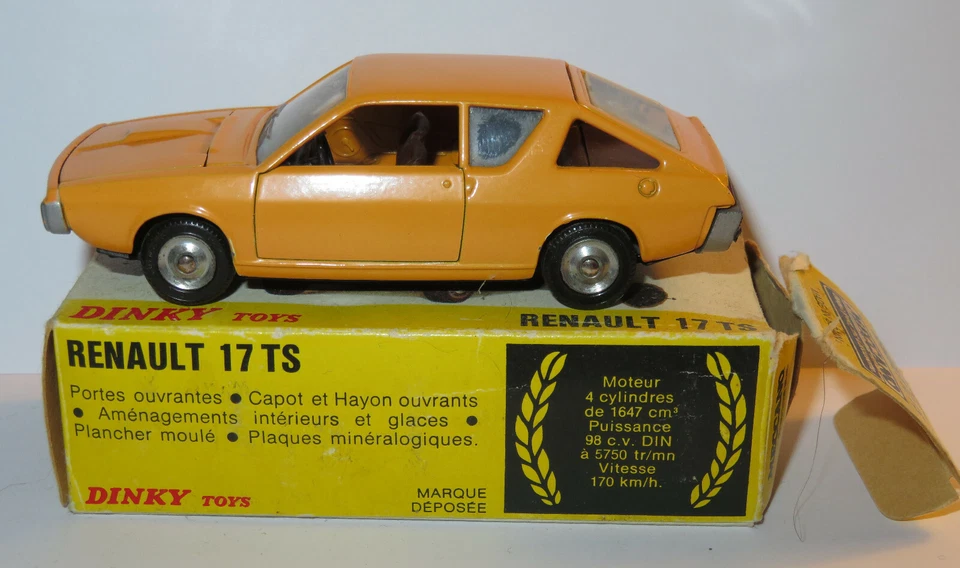 Dinky Toys Meccano Francia Made IN Spagna 02/1976 Renault 17 Ts Rif. 1451 1/43 - Immagine 3 di 4