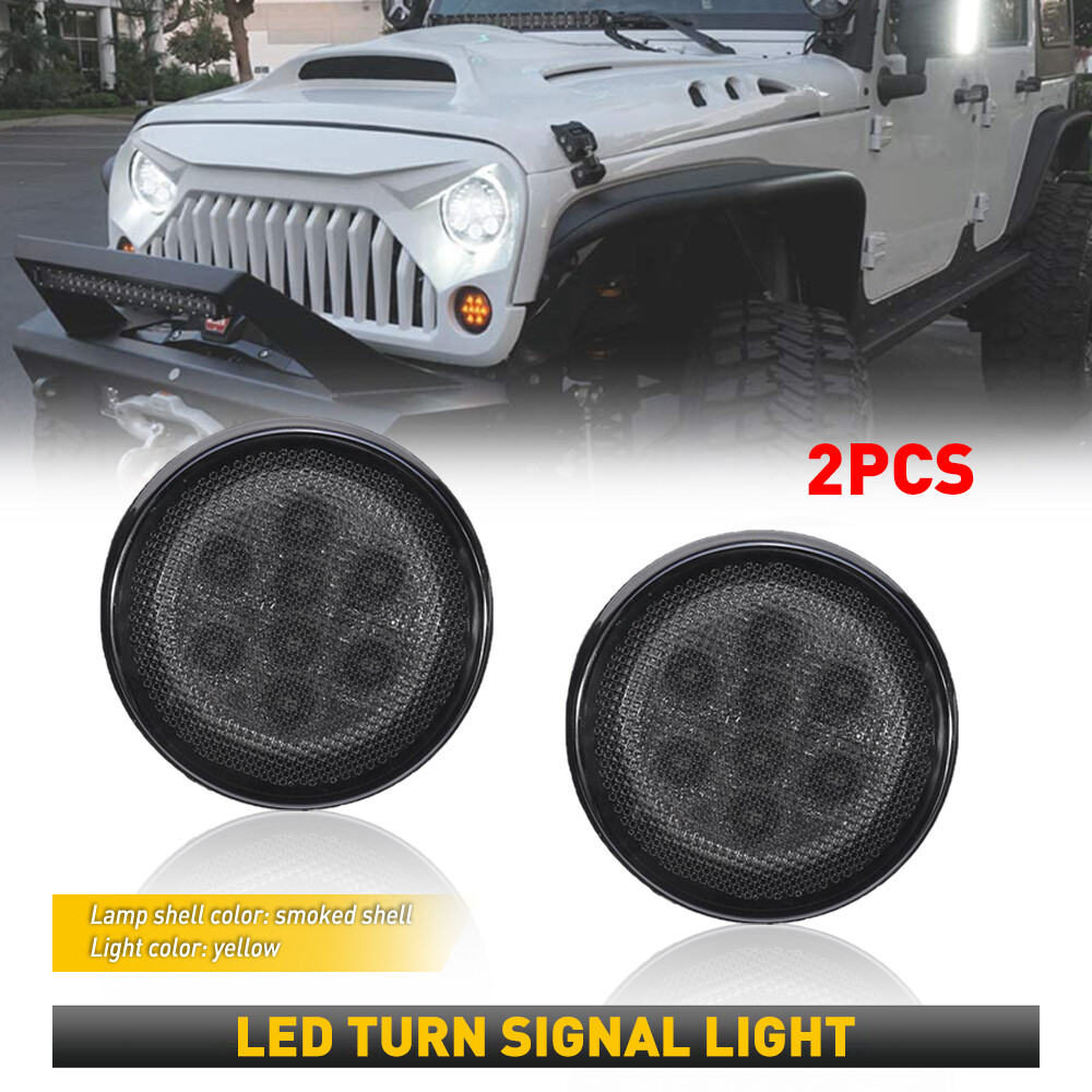 AUXITO SMOKE LED Side Marker Light for 2007-2018 Wrangler JK Low Energy