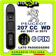 Pulsantiera Alzacristallo Interruttore Vetro Passeggero PEUGEOT 207 CC WD 6 PIN
