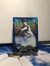 2016 Bowman Chrome T.J. Zeuch 1st Bowman Blue Wave Rookie Auto /150