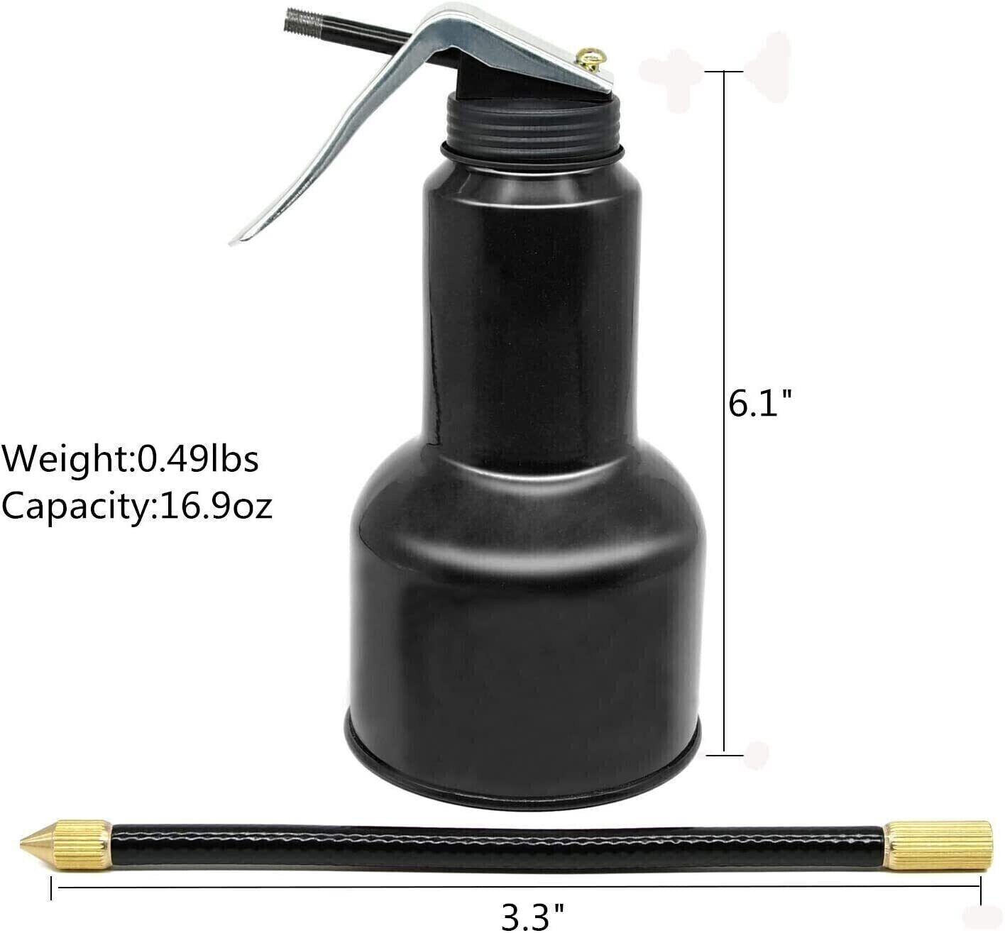 SHININGEYES Hand Pump Oil Can Tool, Pistol Oiler Can with Spout Flexible eBay