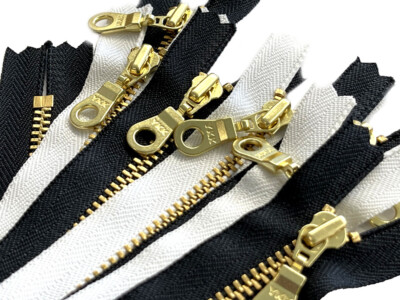 Crafter's Wholesale YKK Brass Donut Pull Metal Teeth Zippers 4.5s- 3'' -14''