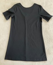GAP Black Shift Dress Scoop-Back Short Sleeve Size L Large Soft Knit Holiday
