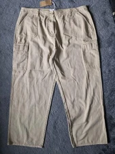 Next 20 Reg High Waist Sandy Beige Cargo Combat Trousers 20 Regular
