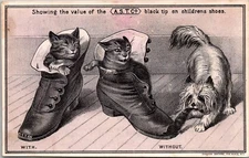 Walter J McGrath Coots Shoes Rubbers ASTC Black Tip Victorian Trade Card
