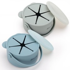 Dilovely Silicone Snack Cups for Toddlers, 2-Pack, 9oz, Spill-Proof, BPA-Free