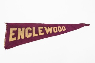 Early Vintage Englewood Souvenir Felt Pennant 25''