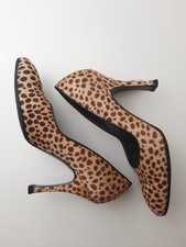 Gianni Versace vintage 90s spotted pony-hair heels leather shoes animalier
