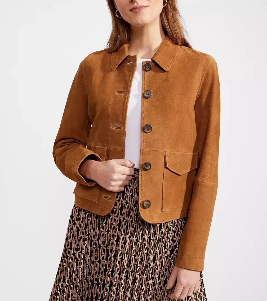 NEW Women's Brown Suede Leather Trucker Jacket Size XS S M L XL XXL Custom Made