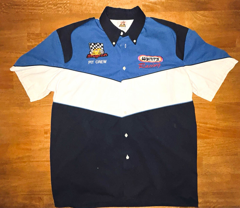 Snap-on Wynn's Racing Pit Crew Colorblock Polo Shirt Men's L Blue White Black