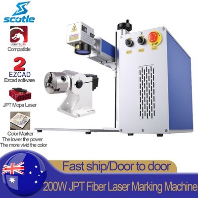 200W JPT Mopa Fiber Laser Marking Machine Metal Engraving Steel Marker & Rotary